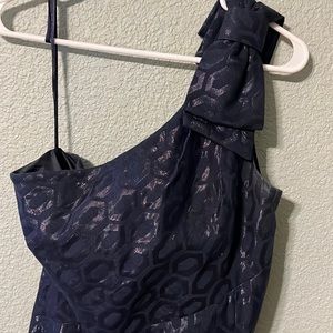 Nine West navy blue dress with geometric decal and slight shimmer